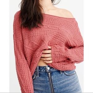 Abercrombie & Fitch Coral Cable Dolman Sweater